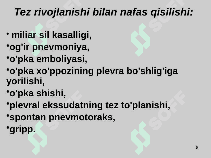 Bronxo-obstruktiv sindromning differentsial diagnostikasi 8