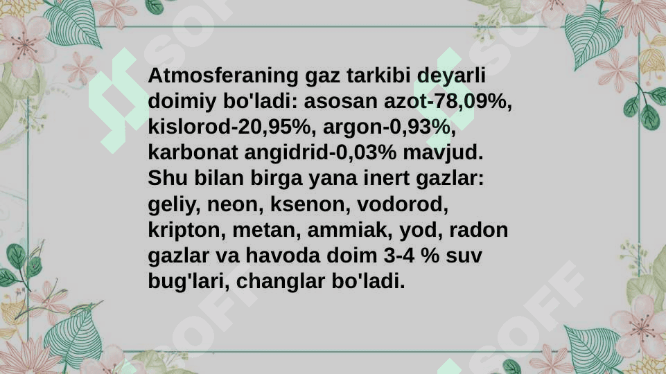 ATMOSFERA HAVOSINI MUHOFAZA QILISH METODLARI 6