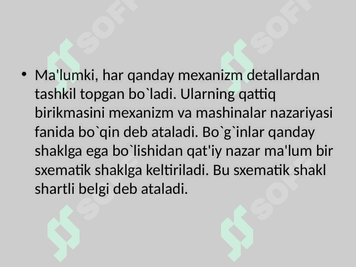 Tekislikda harakatlanuvchi Mexanizmlarning klassifikatsiyasi 2