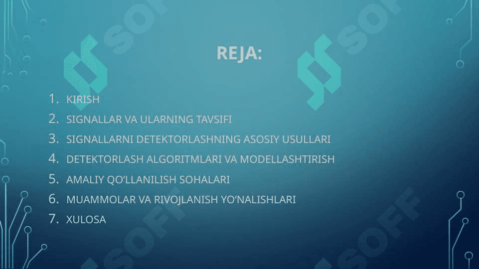 SIGNALLARNI DETEKTORLASH 2