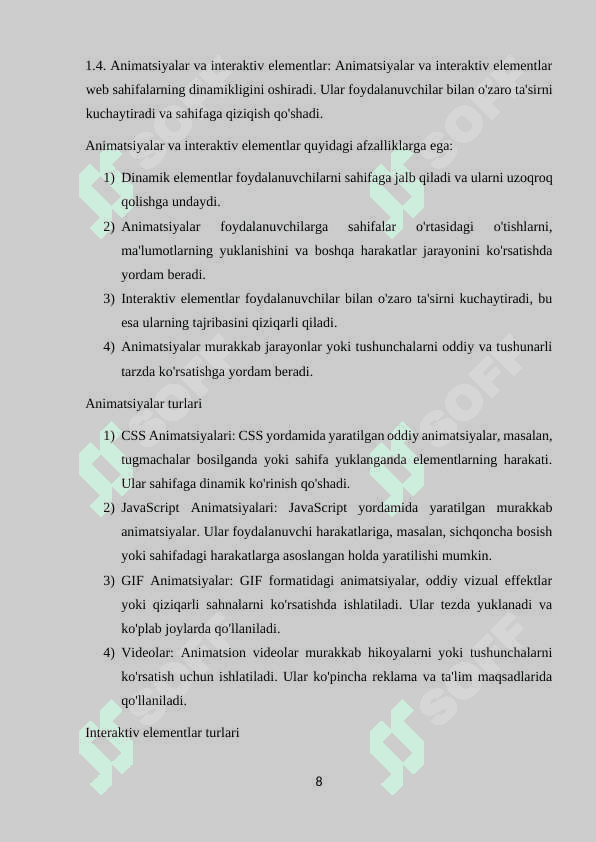 Web sahifalarning grafik obeyktlari 8