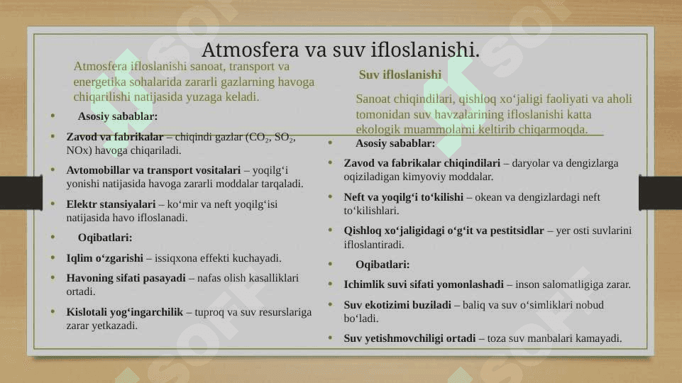 Iqtisodiy rivojlanishning atrof-muhitga ko'rsatadigan ta'siri 8