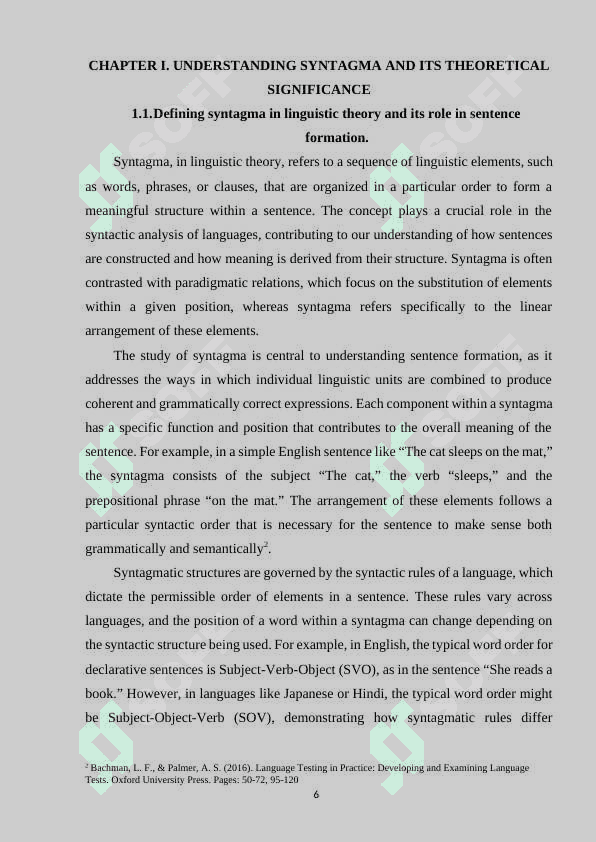 SYNTAGMA AND ITS USE 6