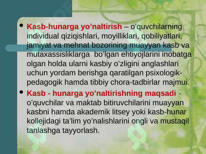 Shaxsning kasbiy shakllanish determinatsiyasi 5