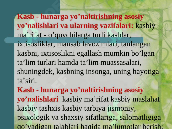 Shaxsning kasbiy shakllanish determinatsiyasi 6