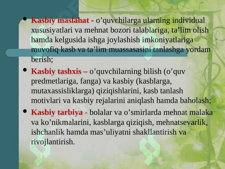 Shaxsning kasbiy shakllanish determinatsiyasi 7
