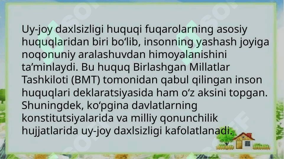Uy joy daxlsizligi huquqi 2