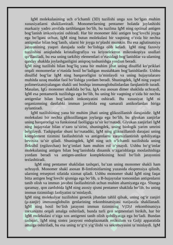 IgM ning tuzilishi va funksiyalari 4