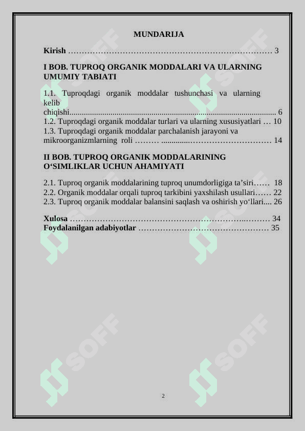 Tuprogdagi organik moddalar va ularning tabiati 2