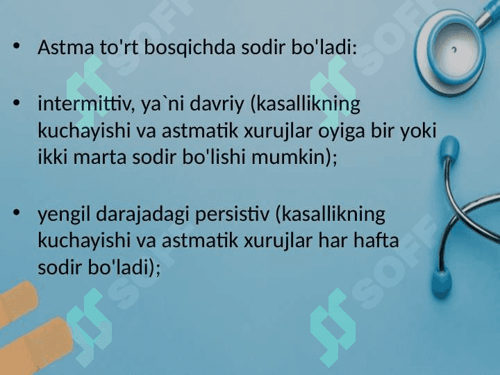 Bronxial astma. O‘pka emfizemasi. 5