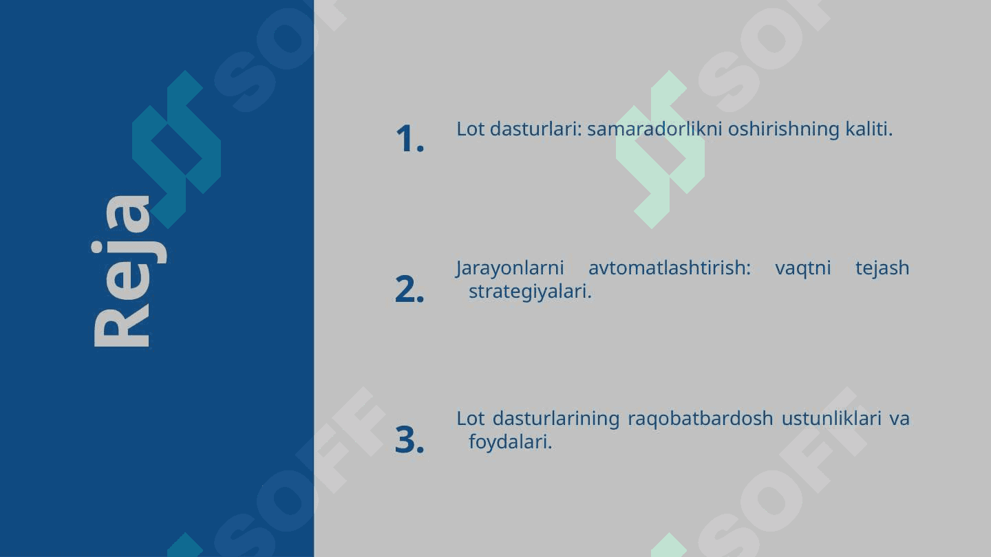 Biznes jarayonlarini boshqarishda lot dasturlari 2