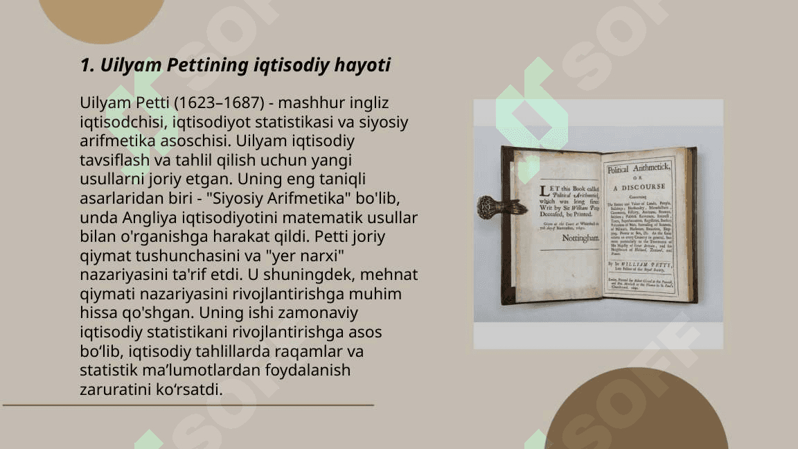 Uilyam Petti va uning iqtisodiy nazariyasi 3