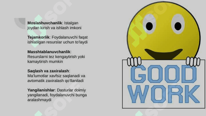Bulutli hisoblashning asoslari va operatsion tizimlarda qo‘llanilishi. 8