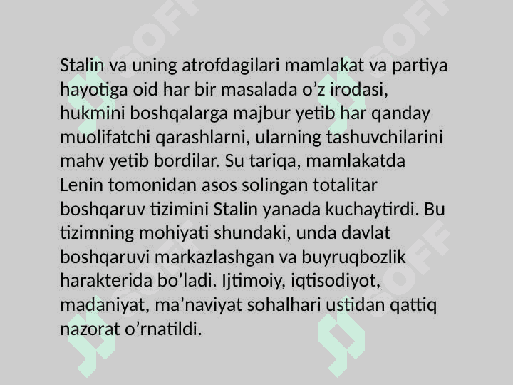 Qatog'onlik  va jamoatlashtirish siyosati va uning fojeaviy oqibatlari. 5