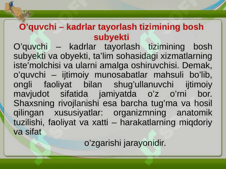 O’quvchi tarbiyasining ob’yekti va sub’yekti 3