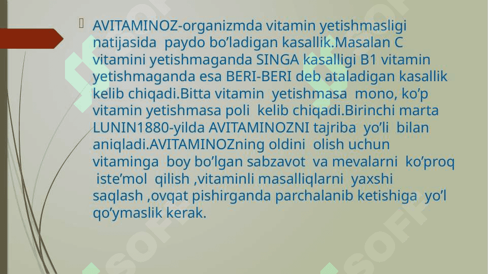 avitaminoz VA  GIPOVITAMINOZ 4