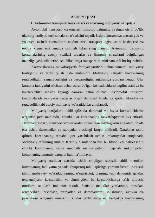 Avtomobil transporti korxnalarda moliyaviy natijalarni statistik tahlil qilish 3