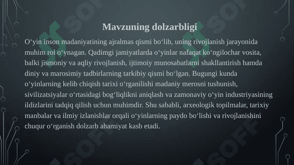 O'yinning kelib chiqish tarixi 3