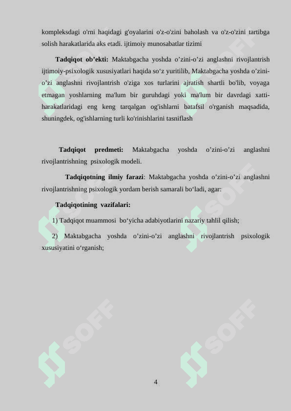 Maktabgacha yoshda o’zini-o’zi anglashni rivojlantrish 4