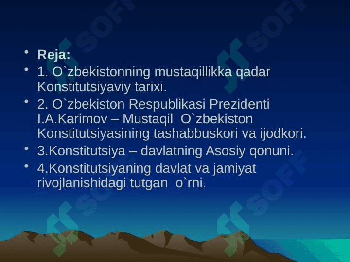 O`zbekistonning 1992 yilgi konstitutsiyasining vujudga kelishi. 2