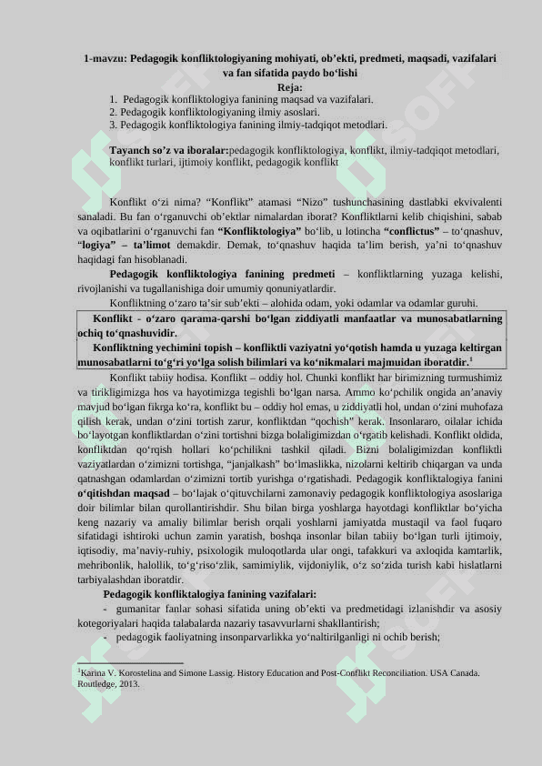 Pedgogik konfliktologiya fanidan seminar ishlanma 3
