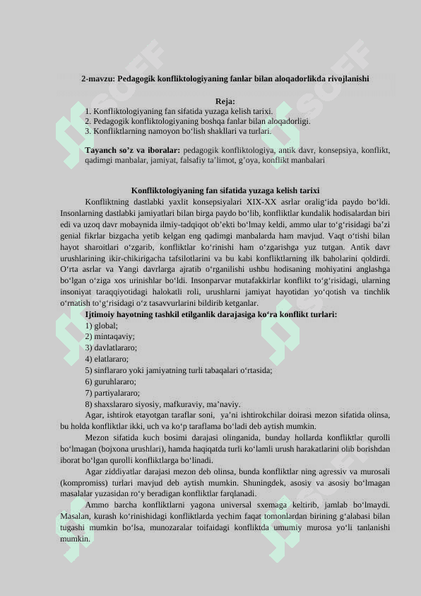 Pedgogik konfliktologiya fanidan seminar ishlanma 5