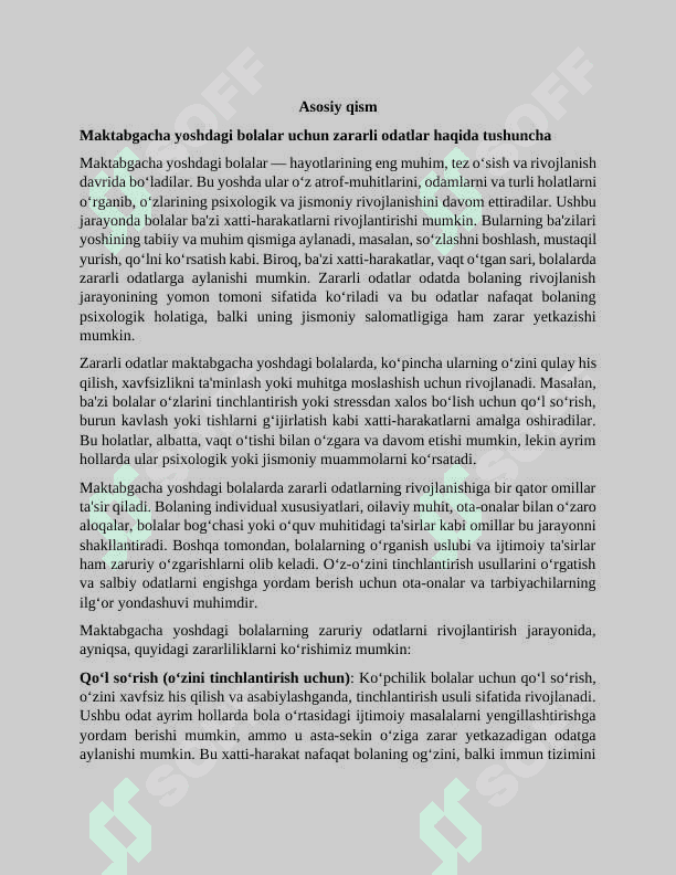 Maktabgacha yoshdagi bolalarda zararli odatlardan saqlanishni o'rgatish. 3