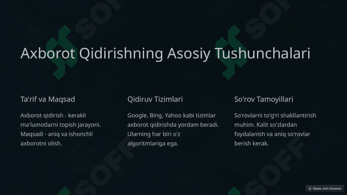 Axborotni qidirish usullari 2