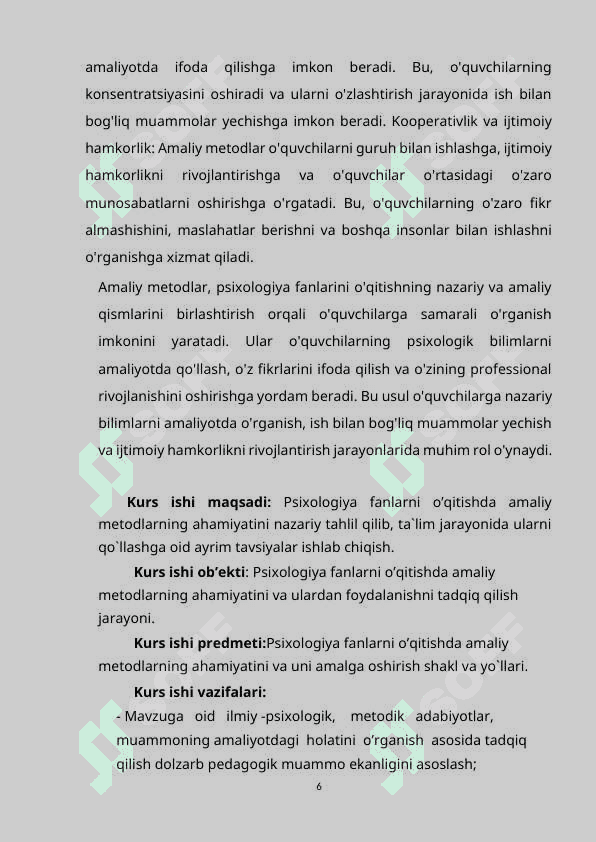 PSIXOLOGIYA FANLARINI O'QITISHDA AMALIY METODLARNING AHAMIYATI 6