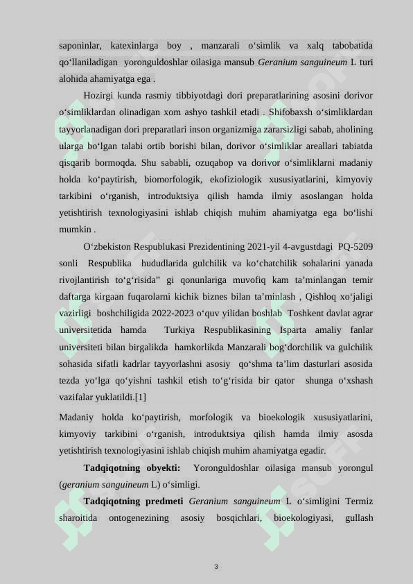 YORONGUL (GERANIUM SANGUINEUM L) NING BIOLOGIYASI 3