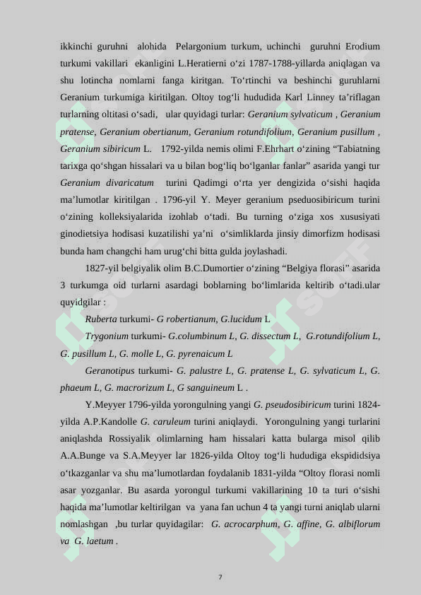 YORONGUL (GERANIUM SANGUINEUM L) NING BIOLOGIYASI 7