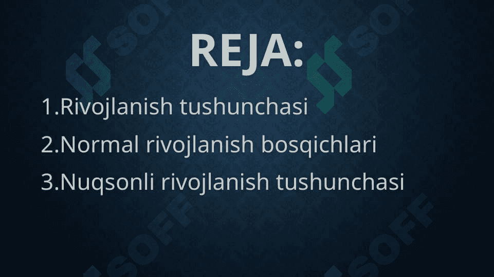 Normal va nuqsonli rivojlanishning oʻziga xos qonuniyatlari 2