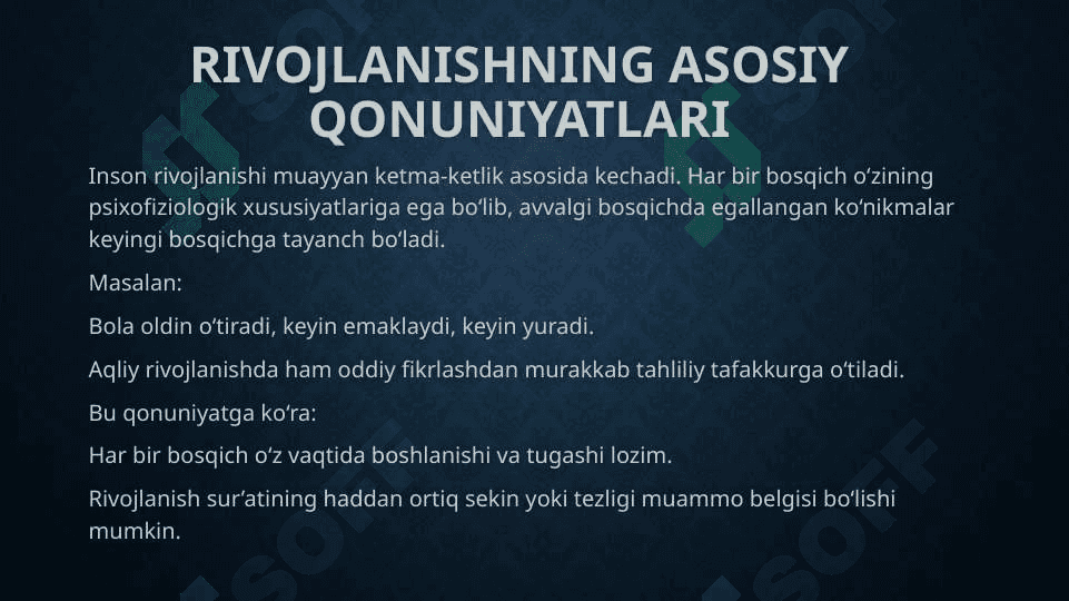 Normal va nuqsonli rivojlanishning oʻziga xos qonuniyatlari 4