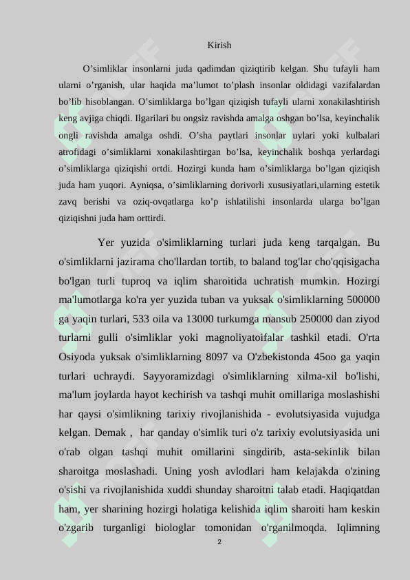 TROPIKDA TARQALGAN OZIQ OVQAT OʻSIMLIKLARI. 2