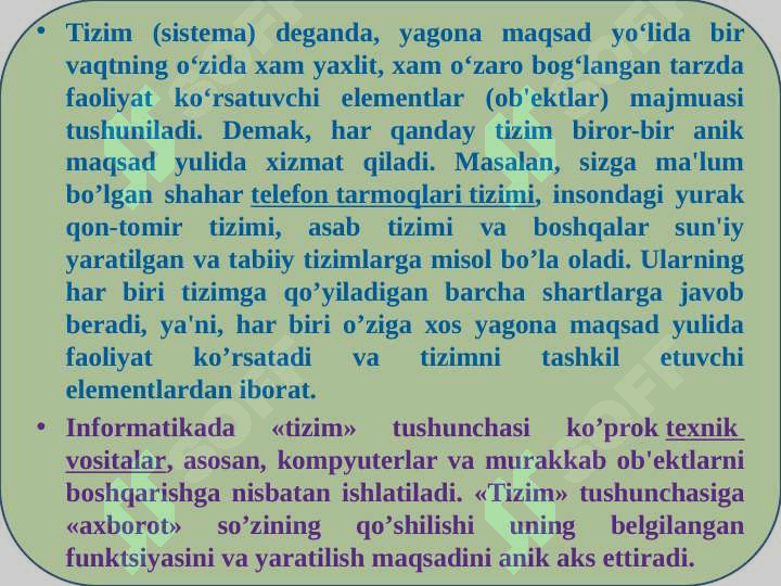 Axborot tizimlari va uning qishloq xo‘jaligidagi o‘rni 2