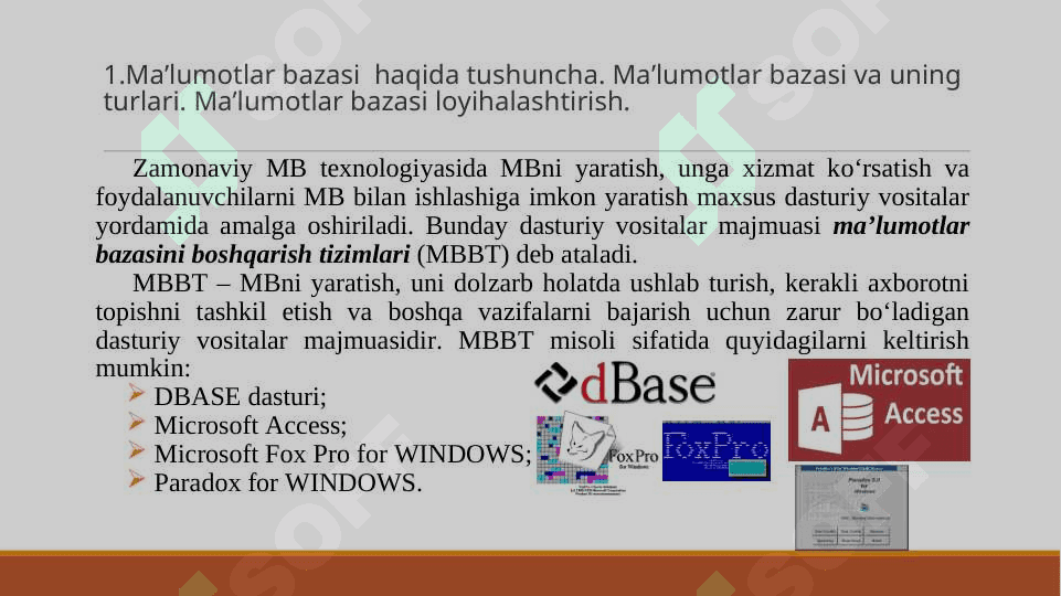 Ma’lumotlar bazalari va katta hajmdagi ma’lumotlar  bilan ishlash texnologiyalari. 3