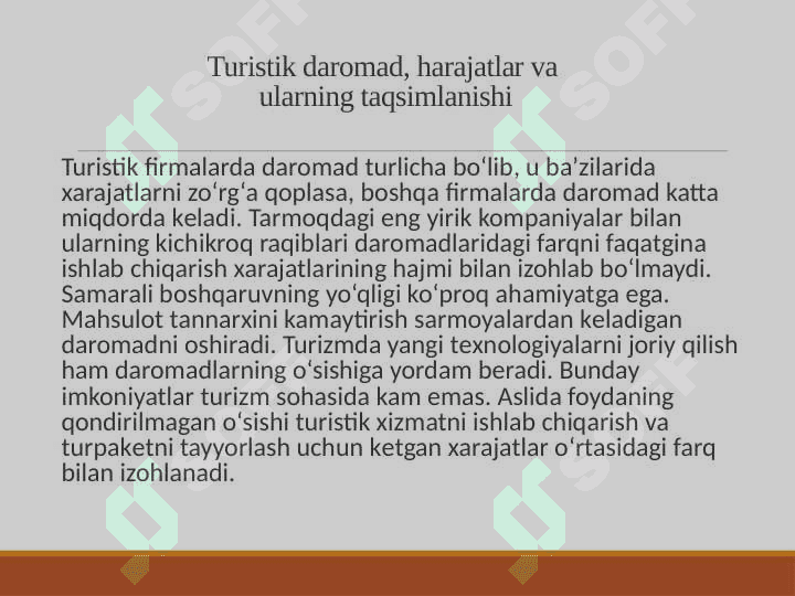 Turistik xizmat bozorining xususiyatlari 2