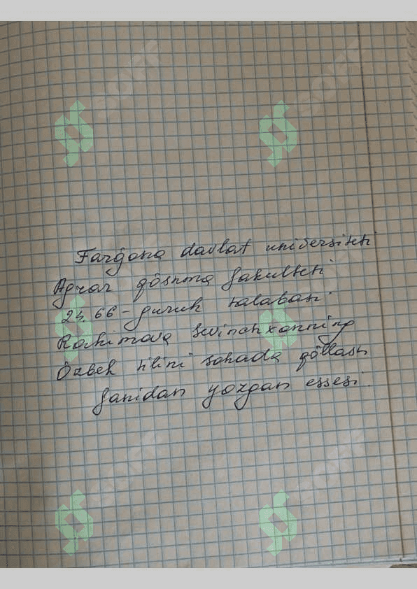 Ozbek tili mustaqil ish 4