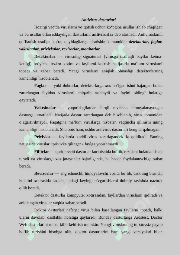 Antivirus dasturlari 2