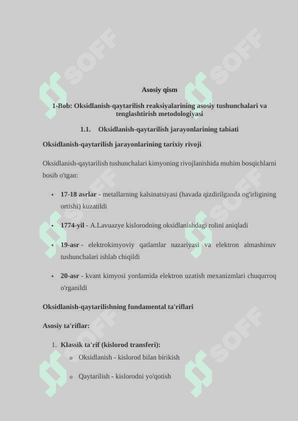 Oksidlanish-qaytarilish reaksiyalarini tenglashtirish usullari 4