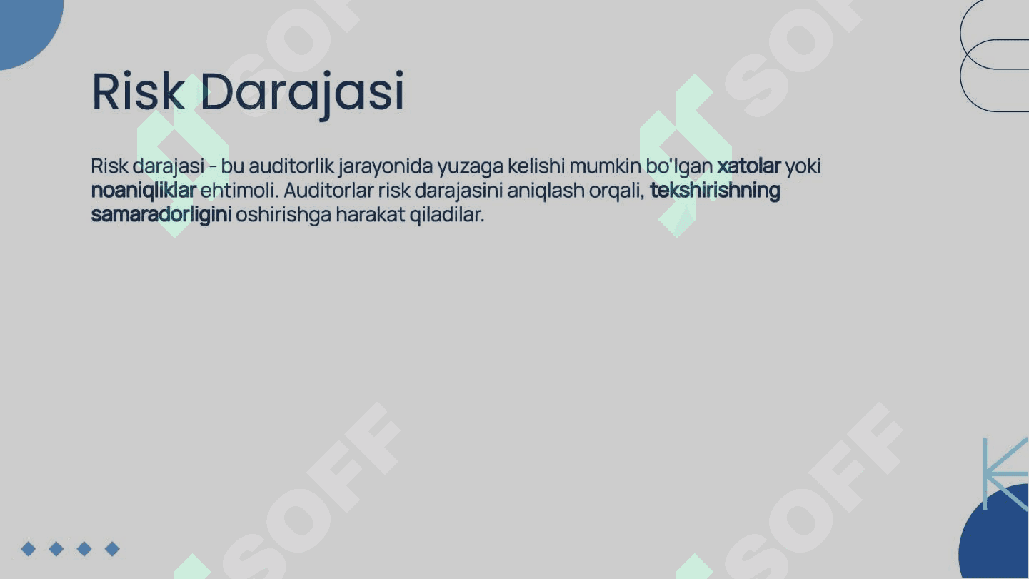Auditorlik tekshiruvida muhimlilik va risk darajasini aniqlash 4