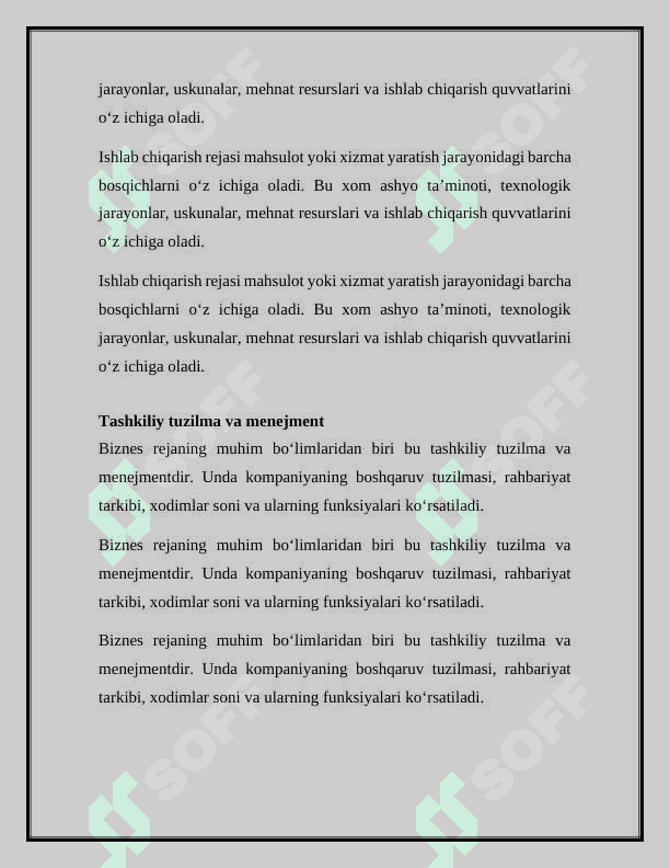 Biznes reja samaradorligini asoslash 7