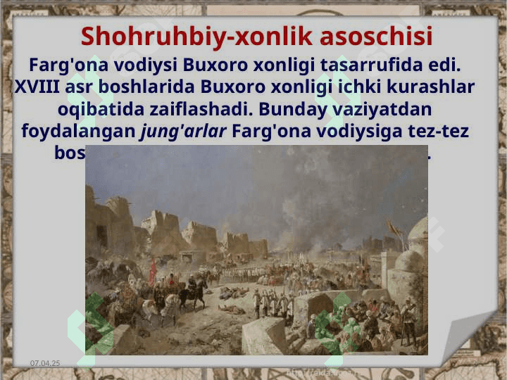 Qo’qon xonligi (Minglar sulolasi) boshqaruv tizimining asosiy xususiyatlari 2