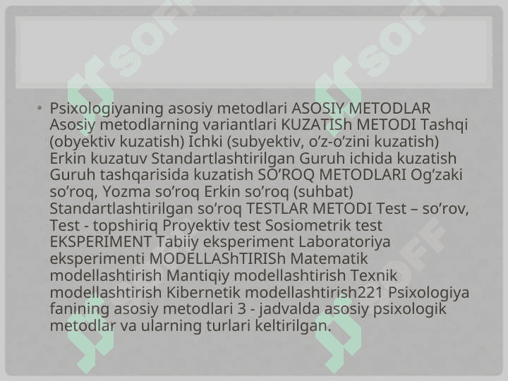 Psixologiya Fanining Zamonaviy Metodlari 4