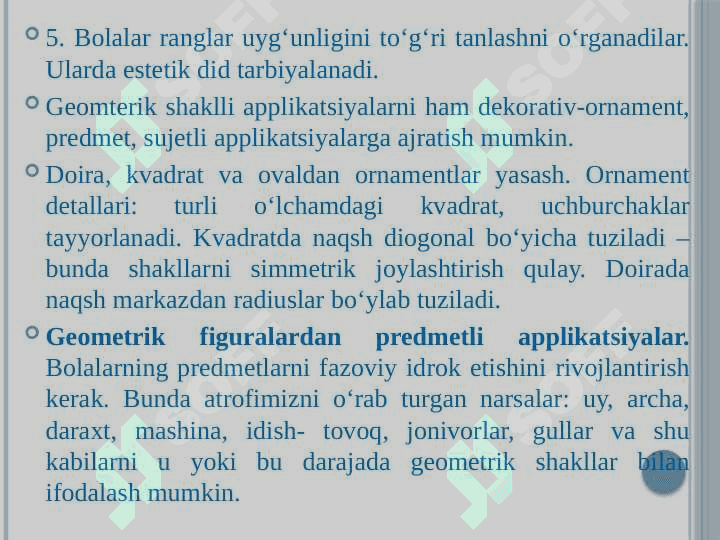 Applikatsiya darslarini tashkil etish metodikasi 5