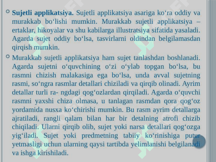 Applikatsiya darslarini tashkil etish metodikasi 8