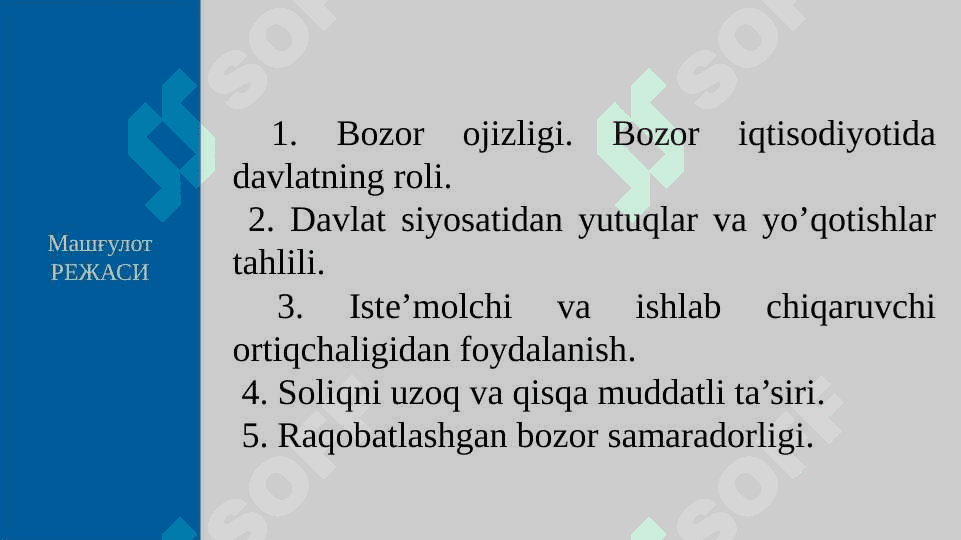 Микроиқтисодий муаммолар ва сиёсат. 2