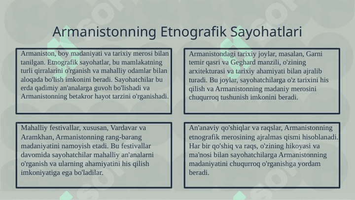 Armaniston Etnografik turizmi 5
