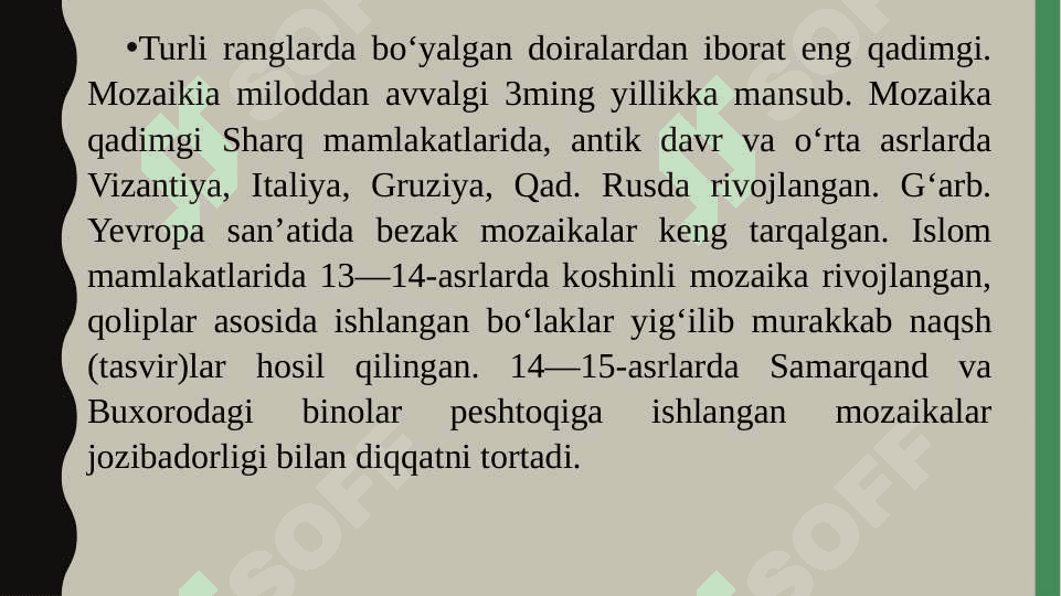 Mozaika usulida amaliy darslarni tashkil etish metodikasi. 4