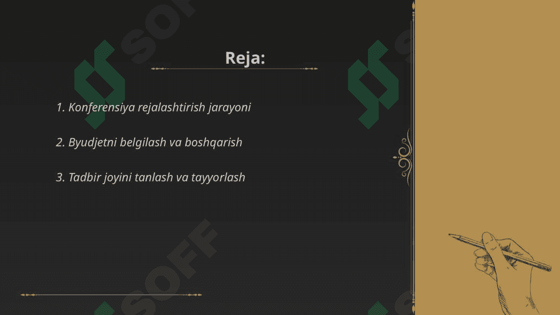 Konferensiyalarni tashkil etish tamoyillari 2